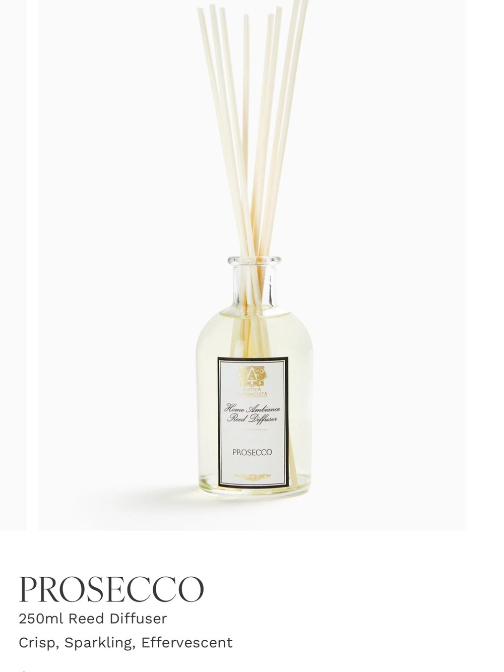 Antica Farmacista Prosecco Reed Diffuser